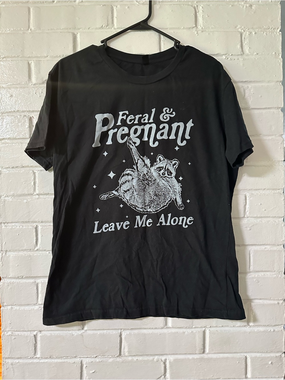 SHEIN Black Graphic 'Feral & Pregnant' Tee